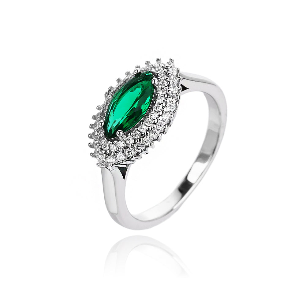 טבעת ZSI416-GREEN- מכסף אמיתי
